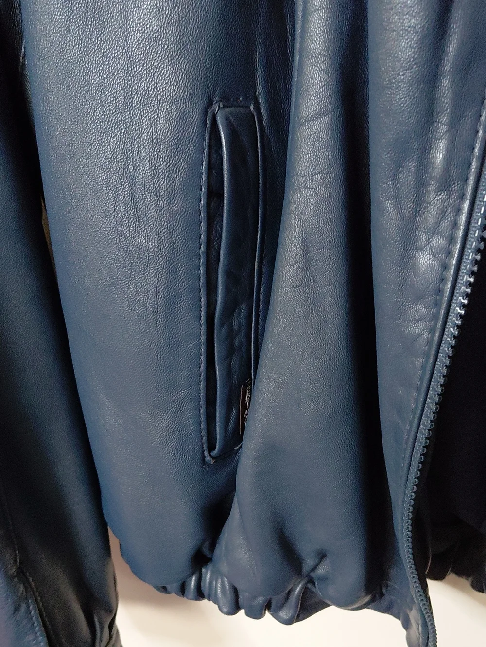1980s Mens Navy Supersoft Zerimar Leather Jacket